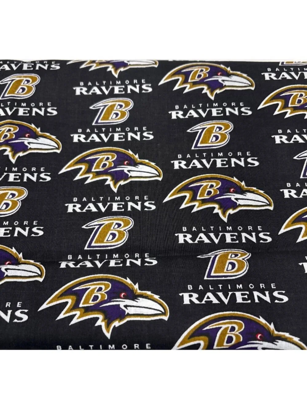 Baltimore Ravens NFL Licensed Cotton Fabric 1/2 yard x 58